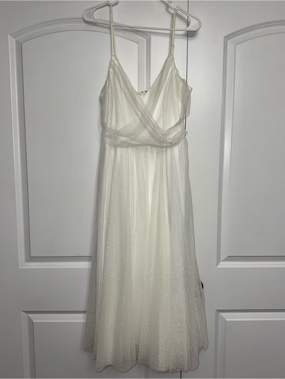 Lulu's Ivory Spaghetti Strap Midi Dress